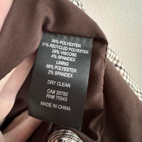 Joie Plaid Double Breasted Blazer Jacket Tan Neutral Size Extra Small XS - Picture 5 of 6